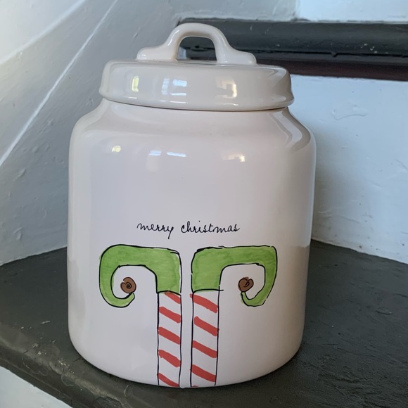 Rae Dunn Accents Rae Dunn Merry Christmas Elf Feet Canister Poshmark